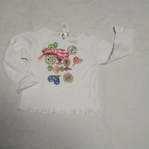 Toddler Girls Boutique ruffle Long sleeve Lettuce hem trim' Candy bow hearts